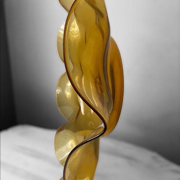 Vintage Amber MCM Glass Bowl - Picture 3 of 8